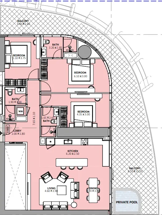 Unit type 3 bed