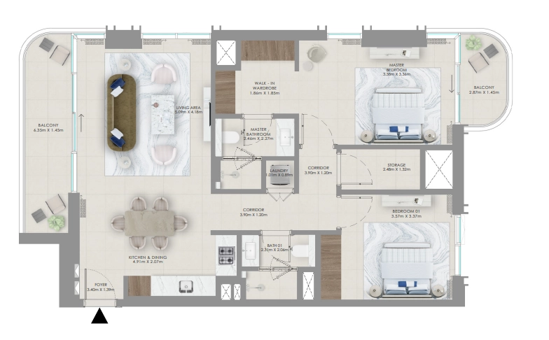 Unit type 2 bed