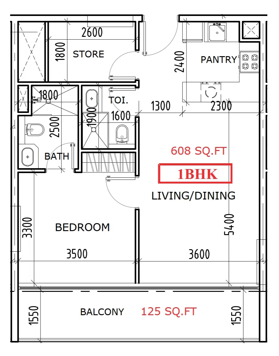 Unit type 1 bed