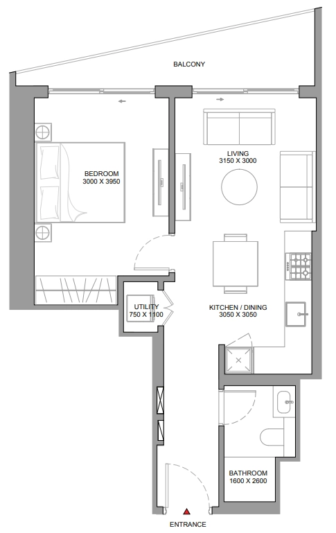 Unit type 1 bed