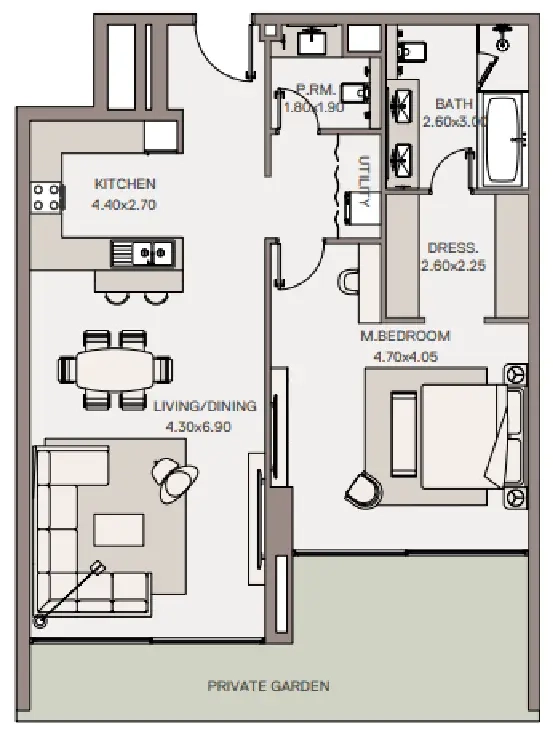 Unit type 1 bed