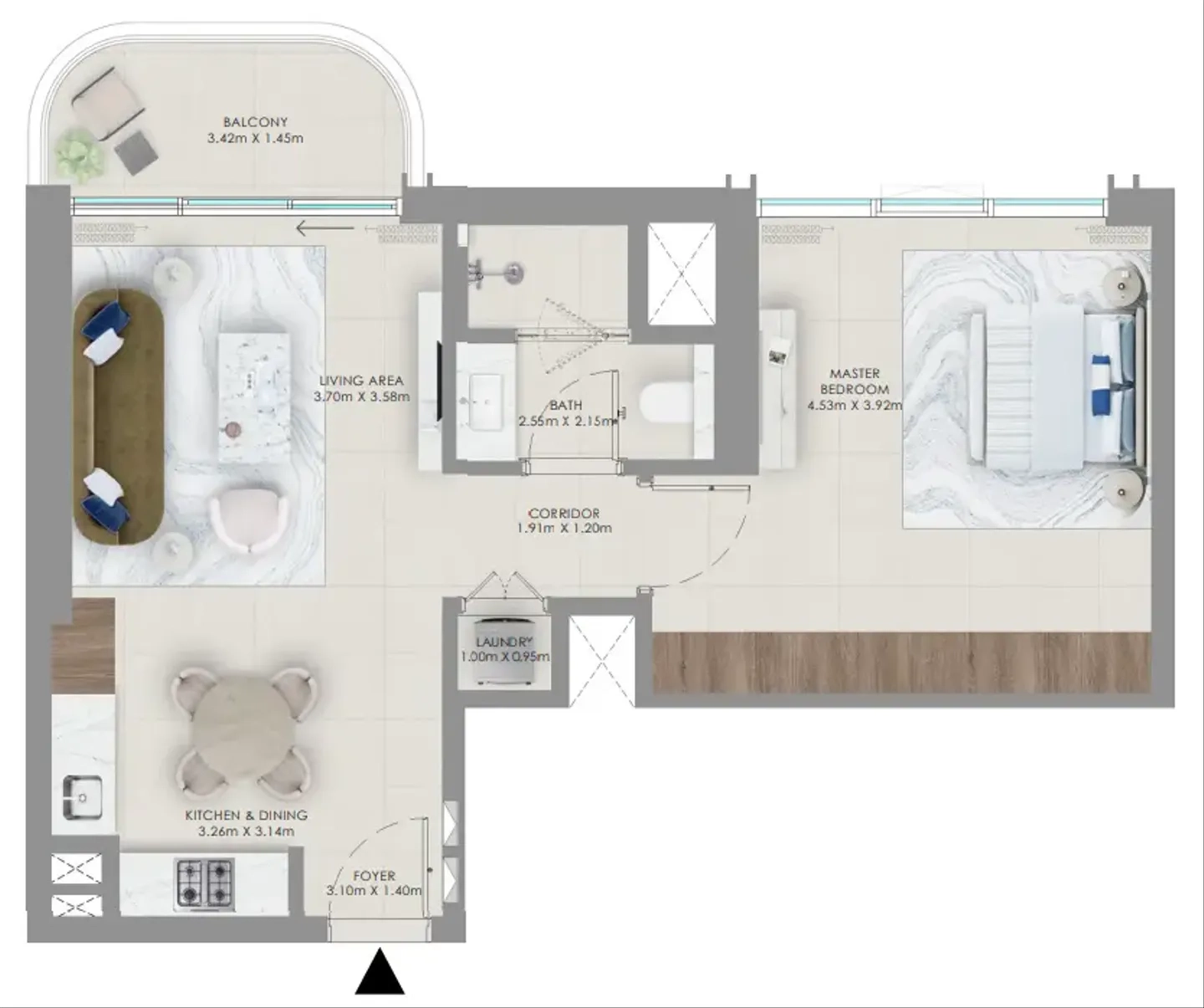 Unit type 1 bed