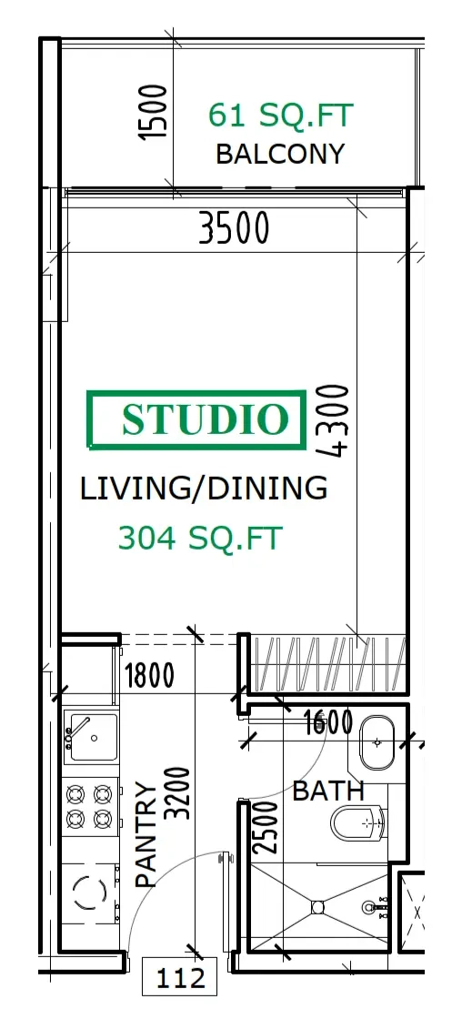 Unit type 1 bed